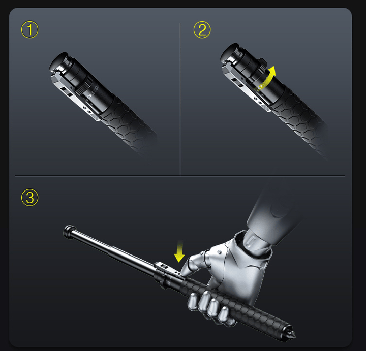 Compact hiking pole, a versatile walking stick for travel, outdoor gear & personal security.