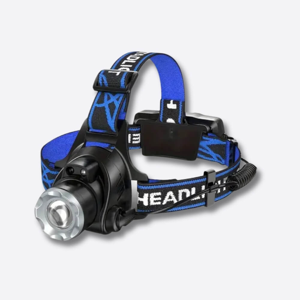 Unisex ultra-bright LED headlamp for outdoor exploration, camping, hiking, & running. Durable hands-free portable light.