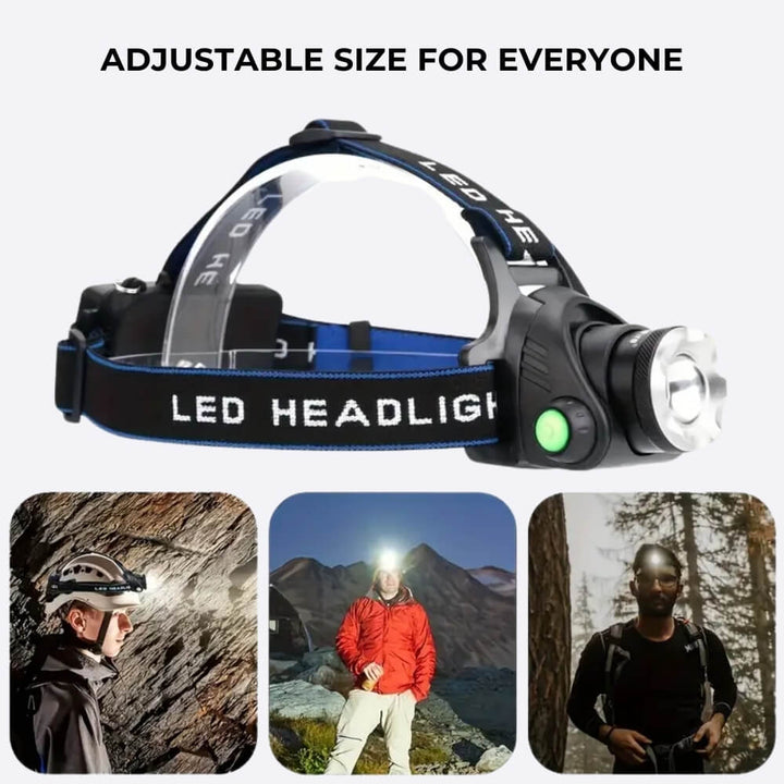 Durable unisex headlamp with ultra-bright LED for fishing, running & exploration. Essential portable hands-free light.