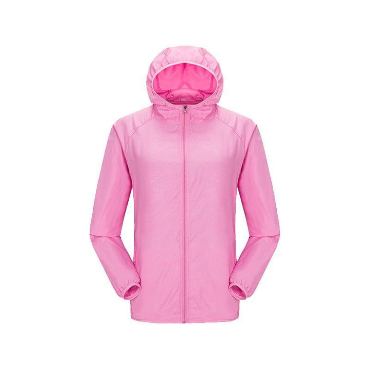 Rainproof windbreaker jacket in a neutral tone, versatile for various outdoor and travel scenarios.