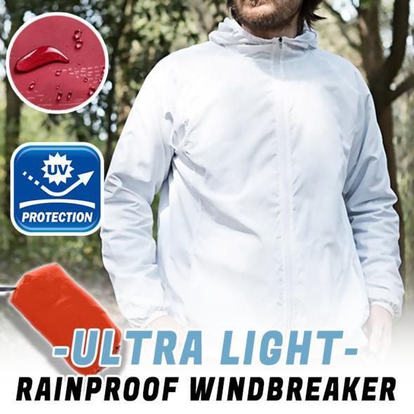 Packable, UV protection windbreaker in a vibrant color, ideal for travel and athletic wear.