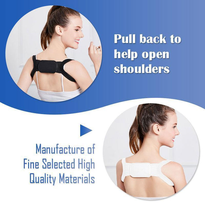 Side view of a person wearing the ultra-thin posture corrector brace under clothing