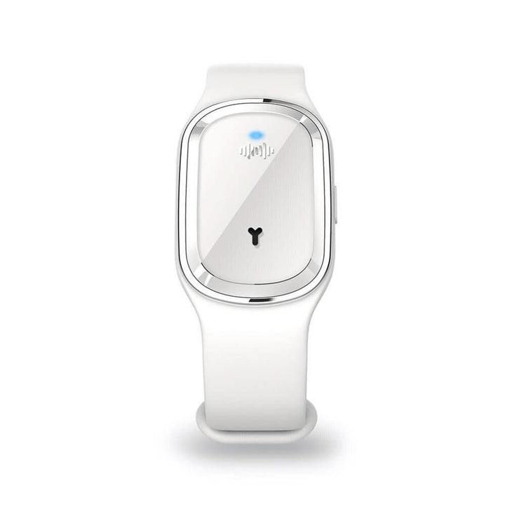 Discreet ultrasonic mosquito repellent bracelet. Chemical-free personal defense for any outdoor activity or travel.