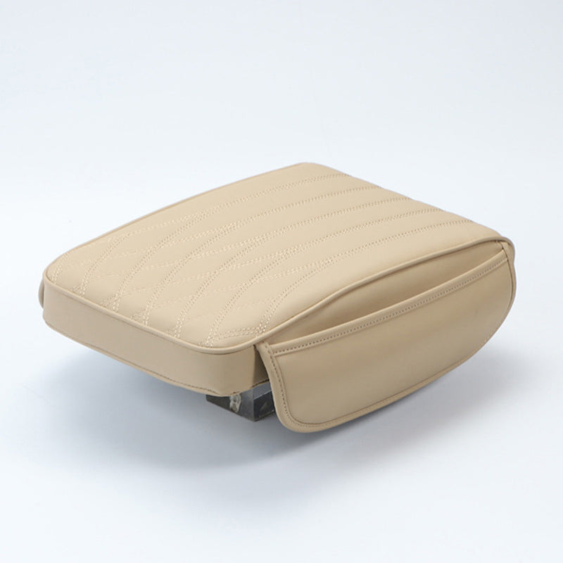 Durable leather car armrest cover, protecting and upgrading car interior, universal auto accessory.