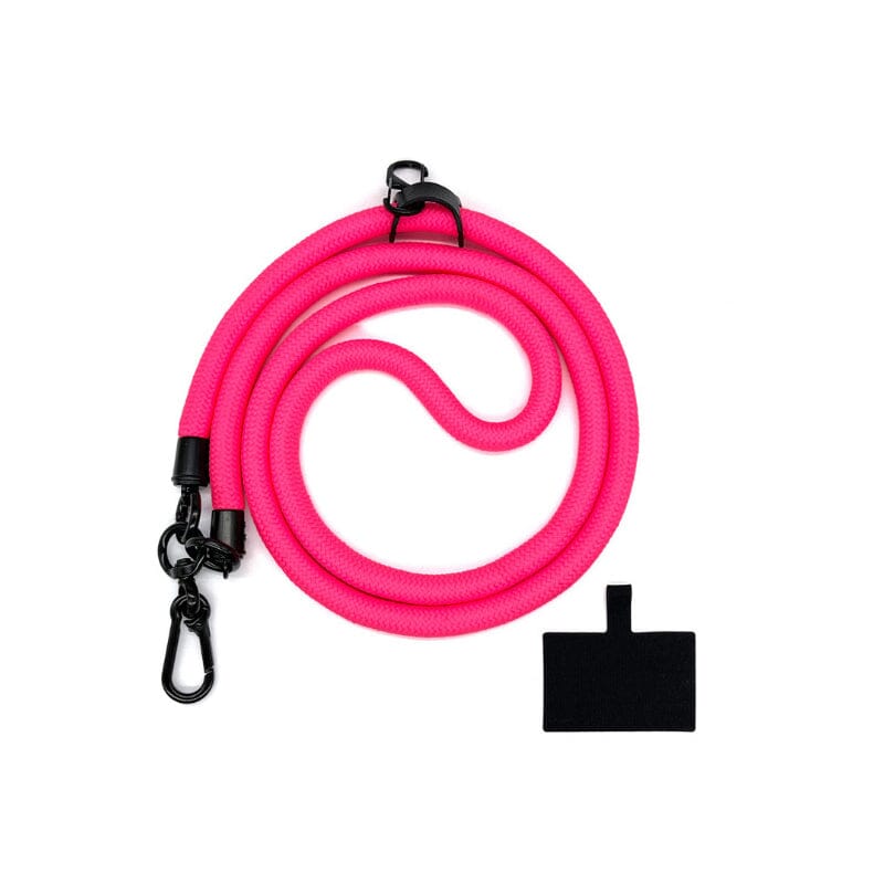 Universal phone crossbody lanyard in green, adjustable and durable nylon strap for outdoor activities.