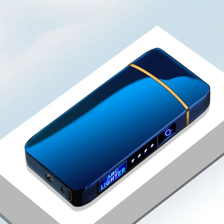 Innovative USB rechargeable plasma arc lighter, windproof & flameless for all lighting needs.