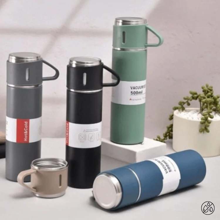 Unisex gym water bottle, vacuum insulated stainless steel for hot/cold. Leak-proof for portable hydration.