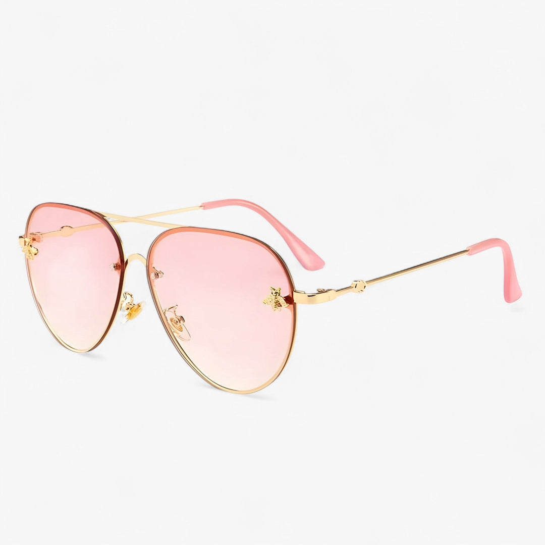 Classic pilot sunglasses, vintage style, for both men and women, featuring a distinctive bee detail.