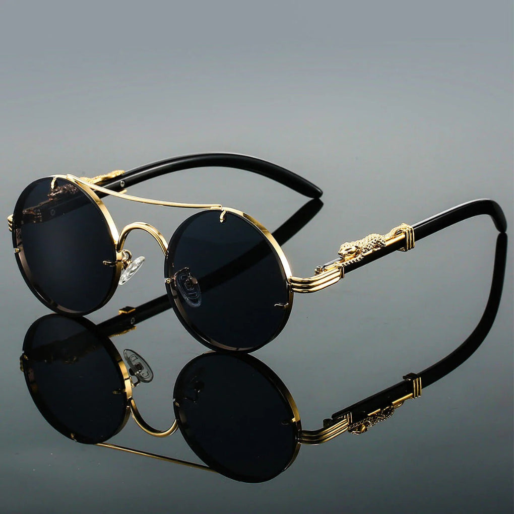 Casual outdoor sunglasses: unisex vintage double bridge design, round frames, & essential UV400 protection.