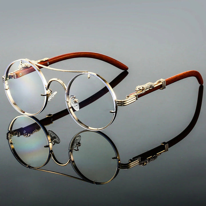 Classic vintage double bridge sunglasses, unisex, with UV400 protection & gradient round lenses for all seasons.