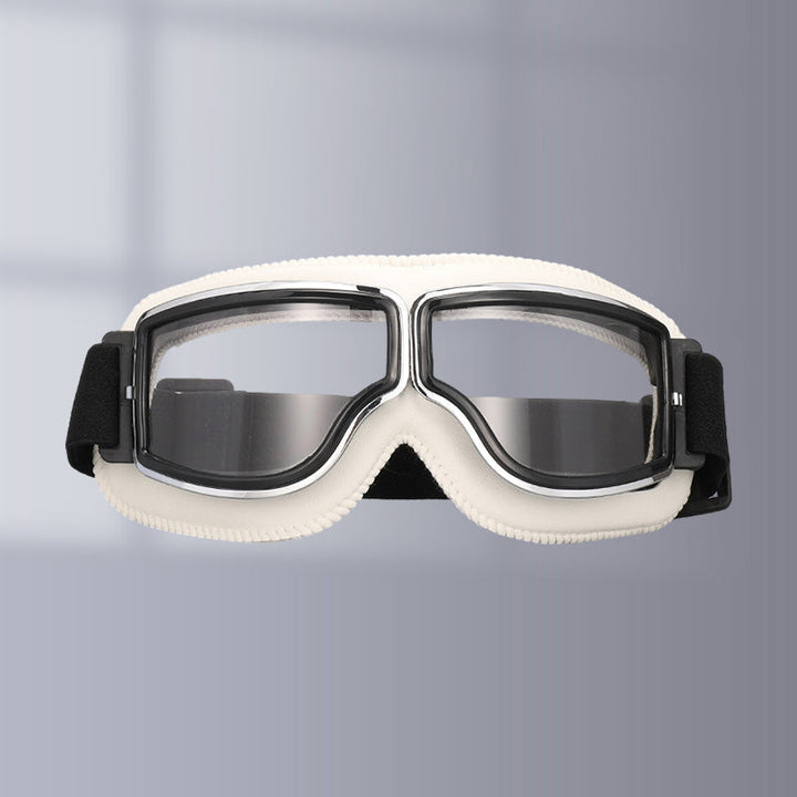 Unisex motorcycle goggles with anti-fog lenses, ideal for diverse riding conditions.