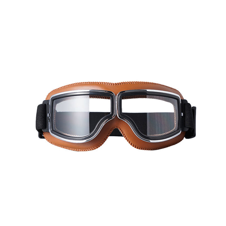 Outdoor activities essential: vintage motorcycle goggles with an effective UV filter.