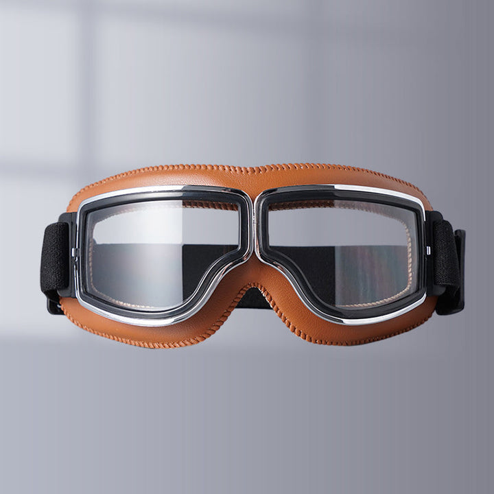 Stylish unisex goggles offering superior eye protection for motorcyclists.