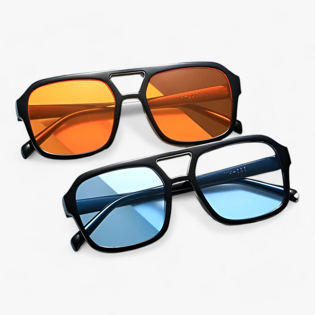 Versatile vintage oversized square sunglasses. Unisex black frames offer style & critical UV protection.