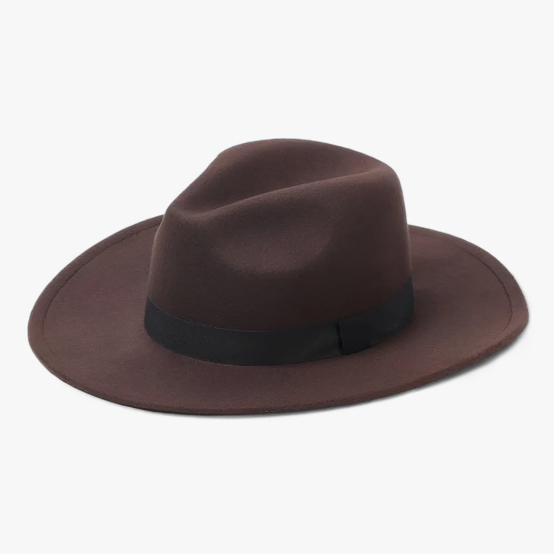 Unisex Vintage Wool Fedora Hat in classic beige, perfect for autumn and winter style.