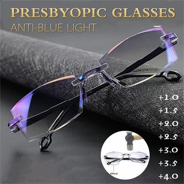 VisionGuard multifocal computer glasses with blue light filter reduce digital eye strain & improve reading.