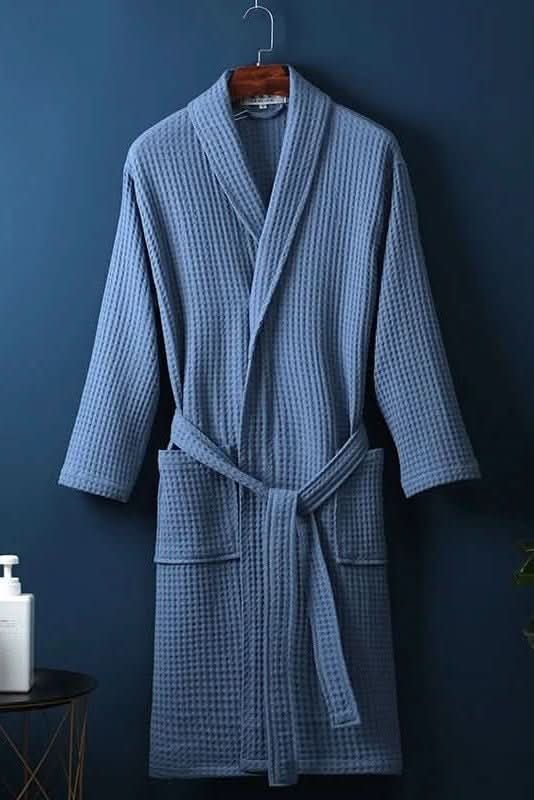 Premium unisex waffle bathrobe, designed for ultimate comfort and quick-dry performance after bath or spa.