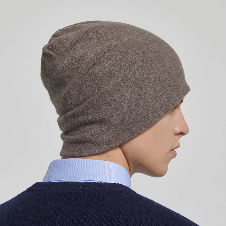 Chic unisex slouchy beanie hat. Trendy winter headwear, offering warmth and style for men & women in cold weather.