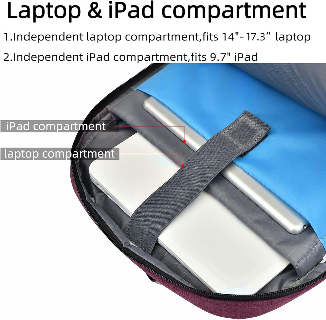 Anti-theft commute backpack, water-resistant, with organized pockets & USB.