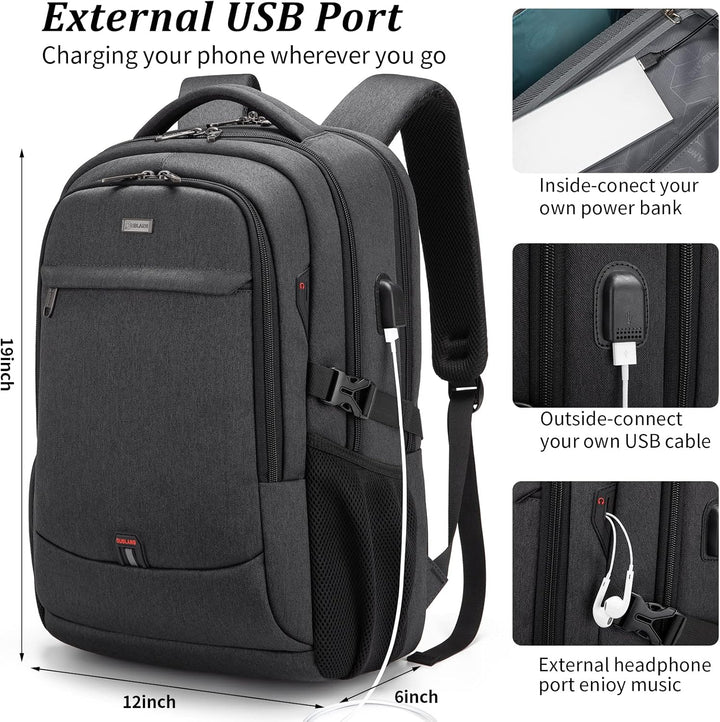 Organized daily carry backpack, water-resistant, fits a 15-inch laptop securely.