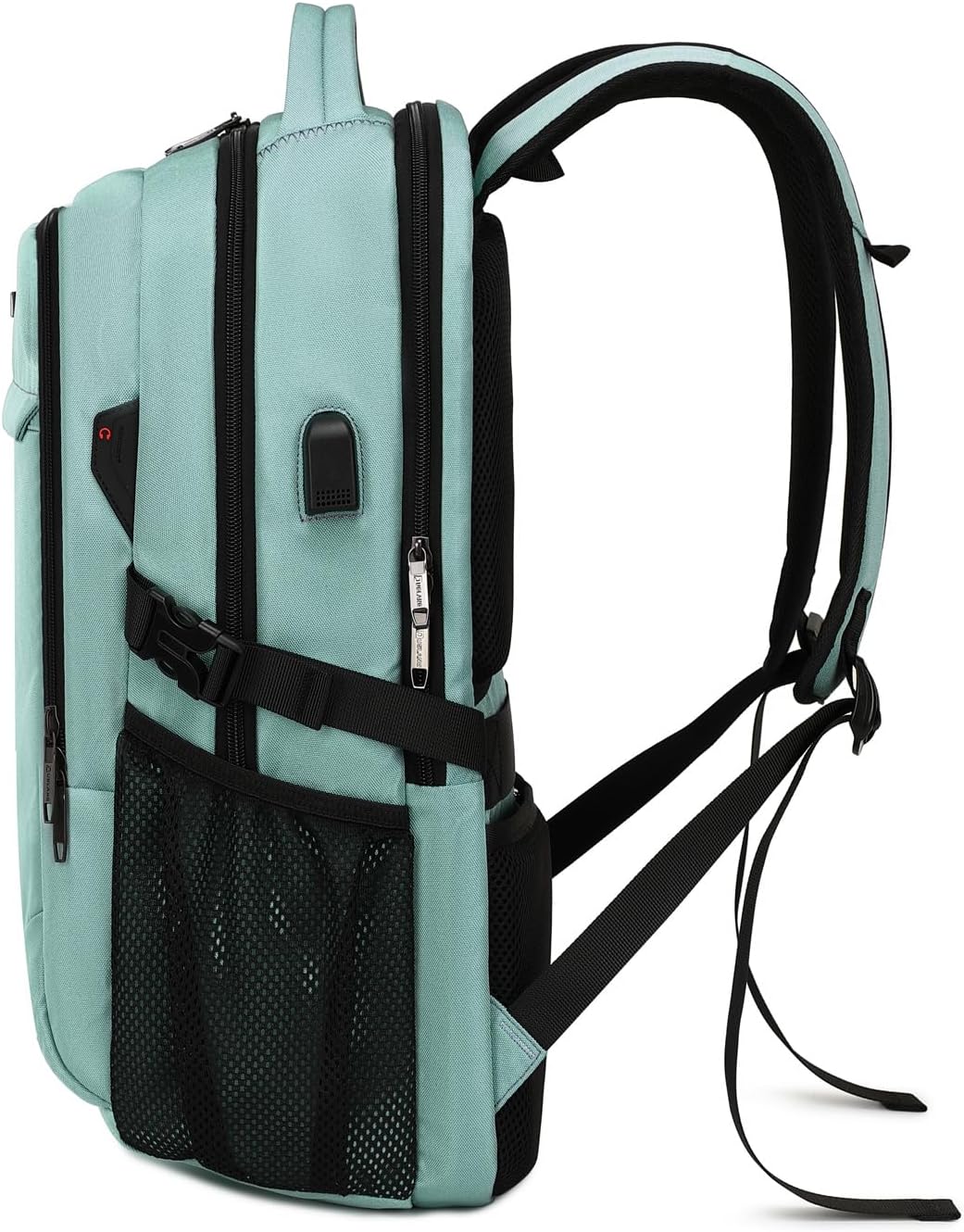 Water-resistant electronics backpack, organized for secure daily carry items.