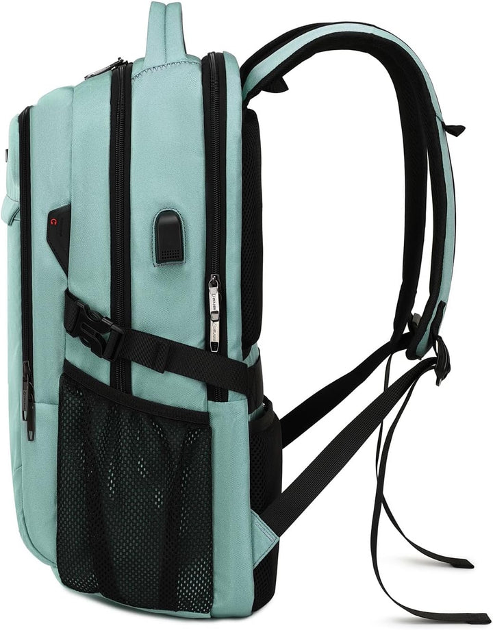 Water-resistant electronics backpack, organized for secure daily carry items.