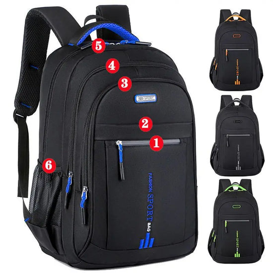 Waterproof unisex bag, multi-compartment for daily essentials, travel, and adventure readiness.