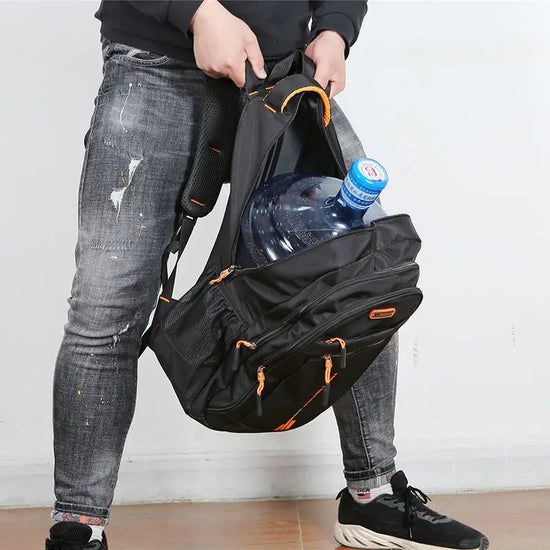 Durable waterproof unisex bag, multi-compartment design perfect for student life and commute.