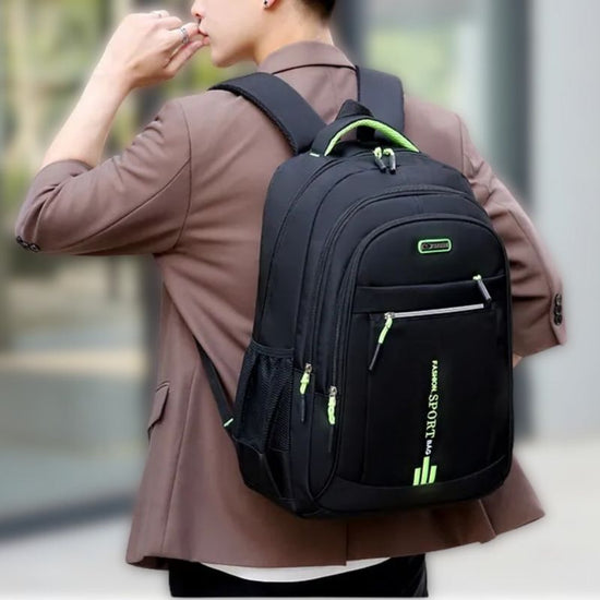 Spacious everyday carry waterproof backpack, unisex with multi-compartments for work or school.