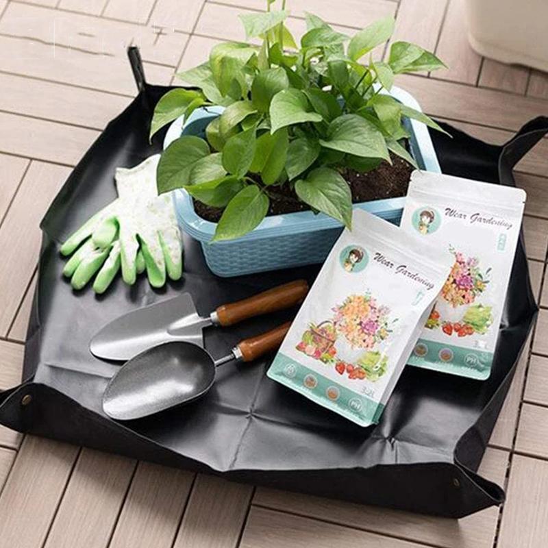 Unisex waterproof gardening transplanting mat for potting and succulent care, showing open view