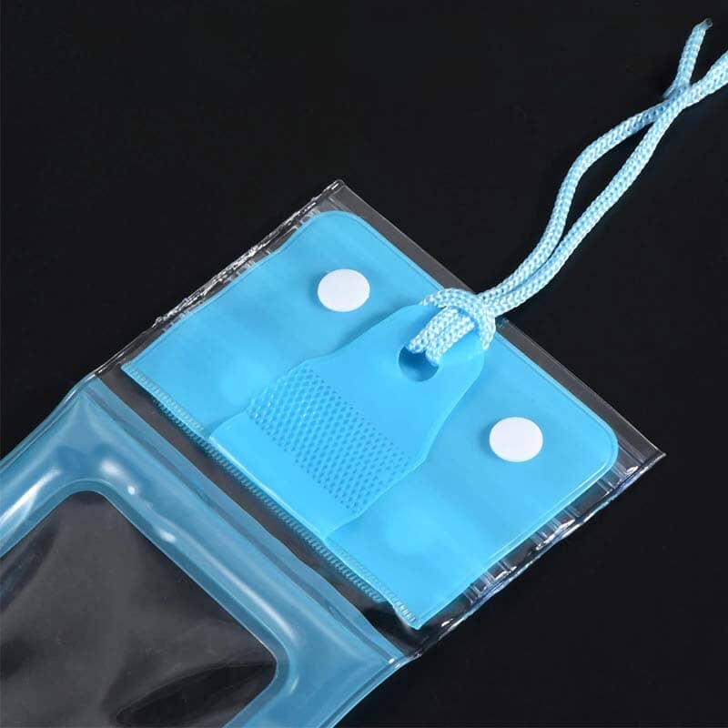 Clear waterproof smartphone pouch with touch screen functionality for water sports