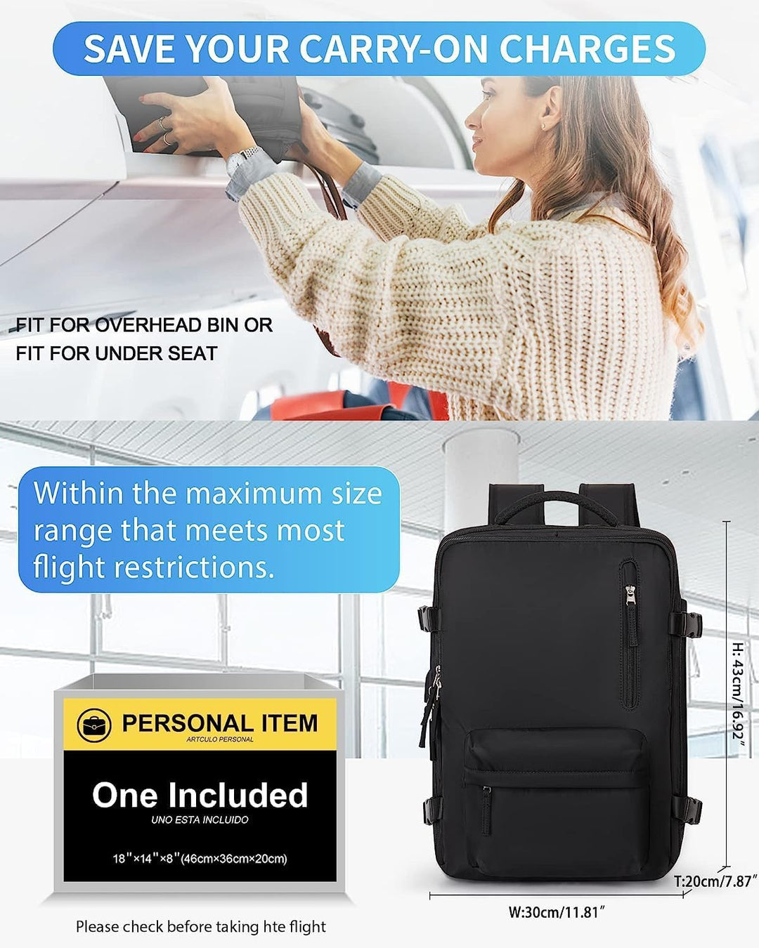 Stylish unisex waterproof travel bag with dedicated shoe compartment, USB port & laptop pocket for weekend trips.