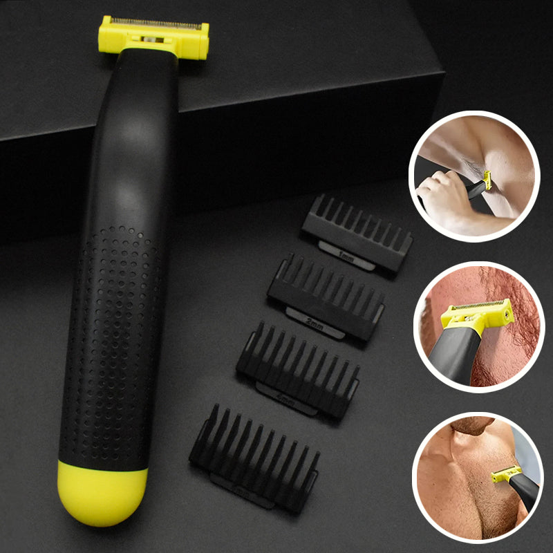 Close-up of Wet & Dry Electric Body Shaver blades, perfect for hair removal