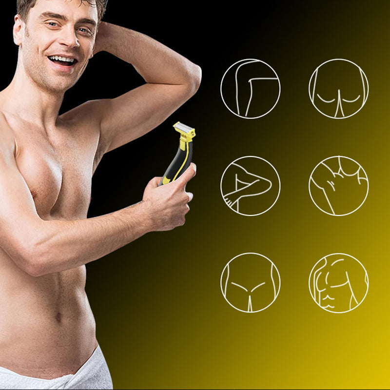 Ergonomic design of a waterproof electric shaver, ideal for mens and womens grooming