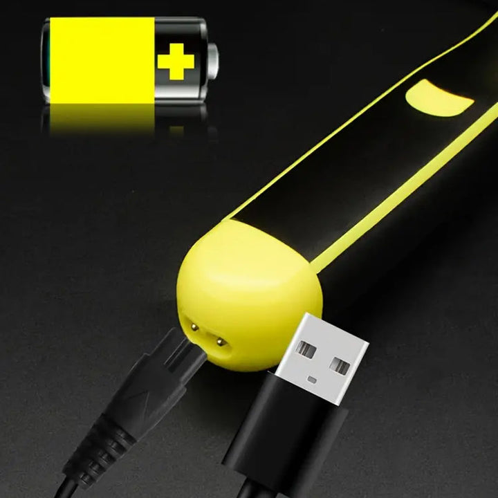 Waterproof body groomer charging on its stand, ready for convenient use