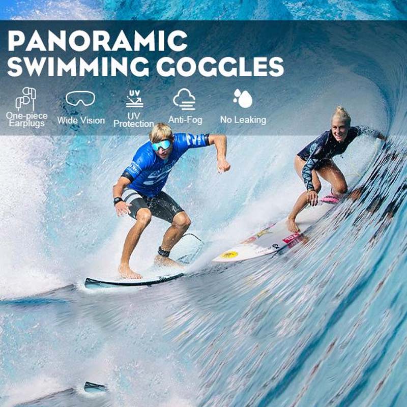 Adjustable unisex anti-fog swimming goggles, offering a wide view for all swimming enthusiasts.