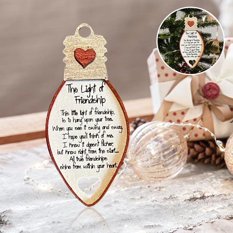 Handmade wooden friendship ornament, a unique and meaningful present for any close friend