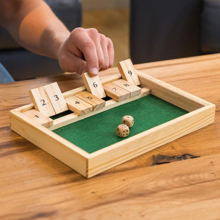 Unisex wooden math game with dice, for adults & kids, promoting family fun & education