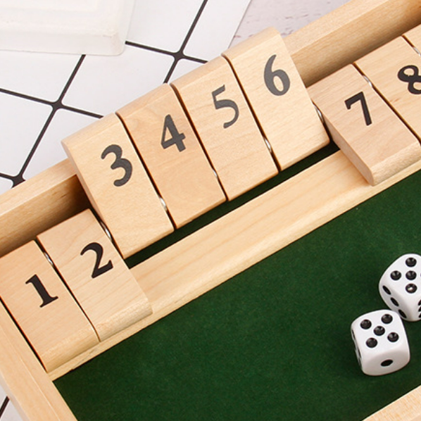 Portable wooden math game set, ideal for family fun on the go, educational for all ages