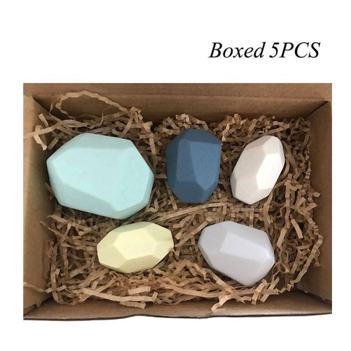 Wooden stacking stone blocks in various colors, a fun balancing toy for kids