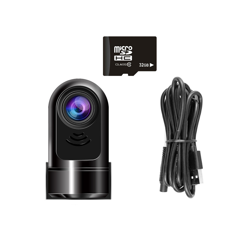 Universal 1080P HD car recorder set, including mounting bracket & power cable, for full installation