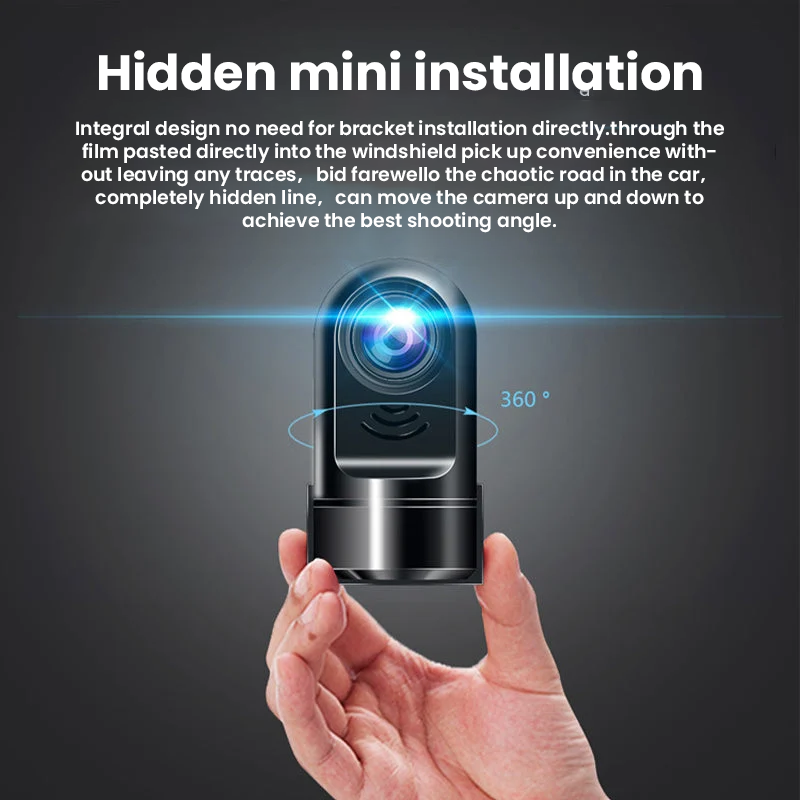 Close-up of 1080P HD dash cam lens, ensuring crisp, clear video for car security & evidence