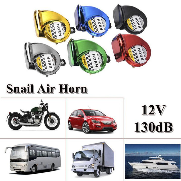 Universal 12V 110dB loud air horn for vehicles, motorcycles, trucks, waterproof