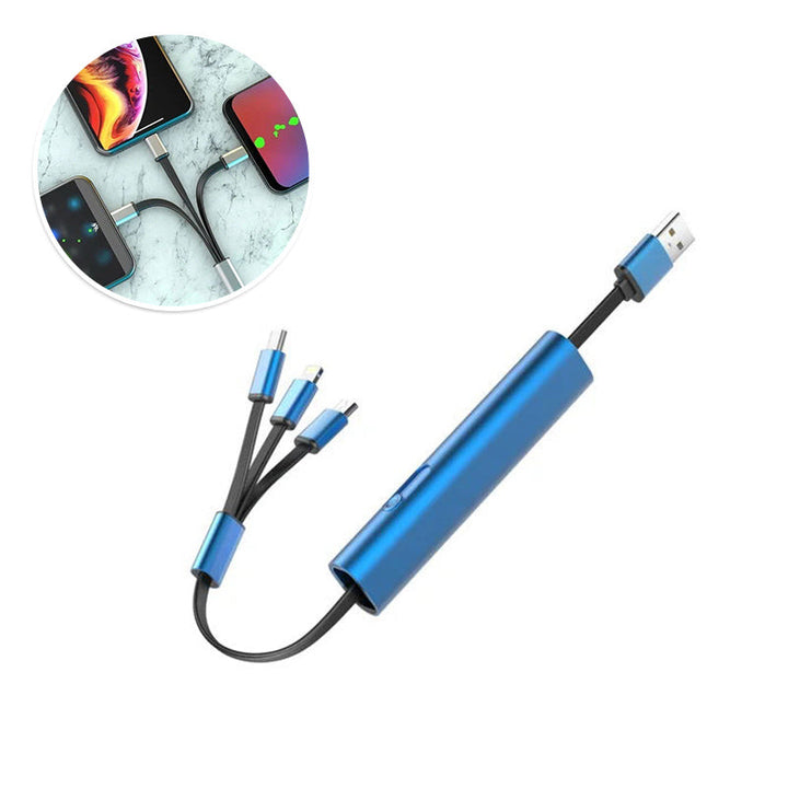 Universal 3-in-1 fast charging cable with a strong, tangle-free design for everyday use.