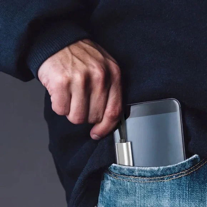 Universal 3-in-1 fast charging cable for all your electronics, neatly organized.