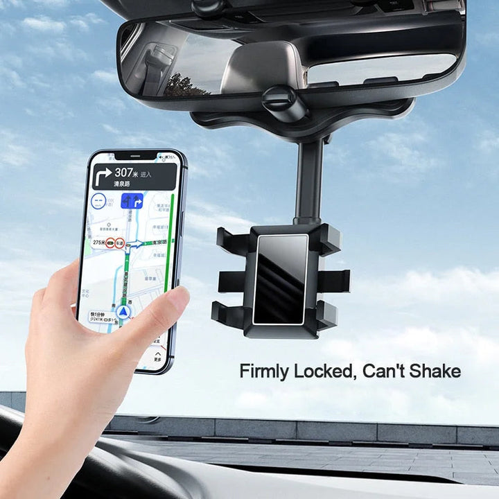 Mobile accessory: Universal car phone holder for rearview mirror, 360-degree adjustable viewing
