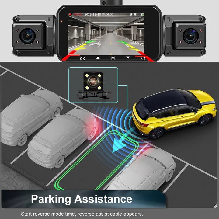 See all angles with this universal 4-channel WiFi car camera system, an essential driving recorder for safety.