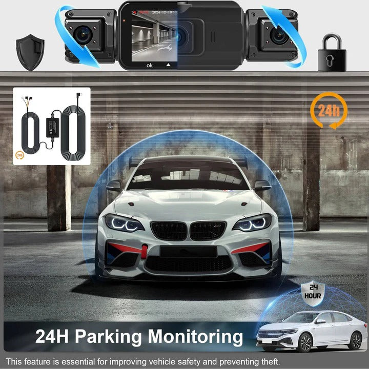 Universal 4-channel WiFi car camera & driving recorder. Essential for auto safety, vehicle security & parking monitoring.