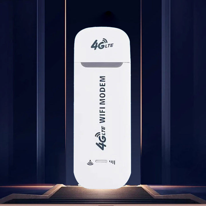 Compact 4G LTE WiFi router, ideal for travel, providing a portable hotspot and wireless network.