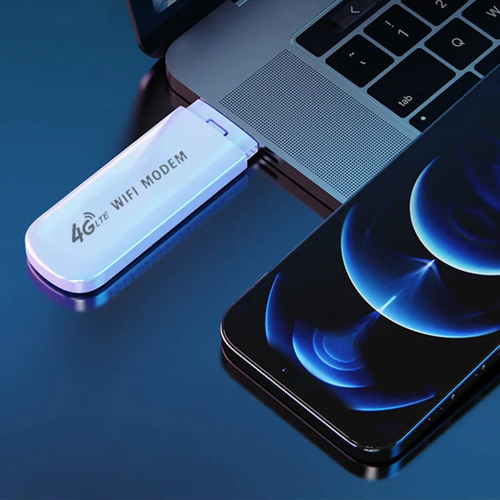 USB-powered 4G LTE mini router for instant mobile internet connectivity, compatible with SIM cards.